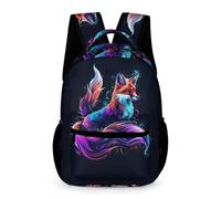 WECECE Mochila Escolar Zorro Motivo Chicos Chicas 7-10 Años Bolsa de Escuela Animal Estampado Curso 2-5 Estudiantes Backpack Impermeable 43x32x15 cm para Excursión