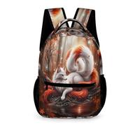 WECECE Mochila Escolar Zorro Niños Niñas 9-13 Años Mochila de Animal Zorro Curso 4-6 y 1º-2º ESO Escolares Daypack Uso Diario 43x32x15 cm para Secundaria Actividades Diarias