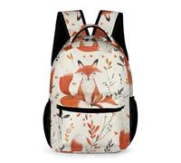 WECECE Mochila Escolar Zorros Patrón Chicos Chicas 8-12 Años Mochila de Animal Curso 3-6 y 1º ESO Estudiantes Daypack Impermeable 43x32x15 cm para Secundaria Viaje Estudio