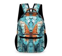WECECE Mochila Estampado de Mariposa 3D Curso 2-5 Escolares Niño Mochila Primaria Mariposa 4-6 Curso Niña 10 Años Bookbag Correas Ajustables Libros Objetos Pequeños Regalo Escolar