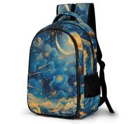 WECECE Mochila Estrellado Cielo 1º-3º Curso Niña Mochila Escolar Estrellas y Nubes 9-13 Años Chico Mochila Colegio Duradera, School Bag para Colegio Excursión y Aire Libre
