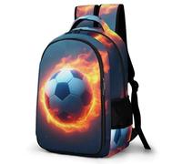 WECECE Mochila Fire Fútbol Pattern Escolar para Niño Adolescentes De 8 a 13 Años - Informal, Elegante y Ligera - Mochila Fútbol Colegio Portátil para Secundaria, Instituto y Viajes