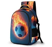 WECECE Mochila Fire Fútbol Print Escolar Niños - Mochila Fútbol Colegio Niña Chicos para Portátil, Gran Mochilas para Adolescentes Vuelta Al Cole
