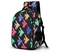 WECECE Mochila Fish Colorido para Chicas Adolescentes, Informal Mochilas Escolar para Los Cursos 3-9, Mochila Escolar De Fish Theme Colegio y Viajes