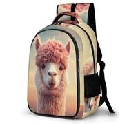 WECECE Mochila Funny Alpaca Escolar Niña, Mochilas Escolar Niño 1º-5º Curso, Mochila para Adolescente con Animal Llama para Colegio y Viajes