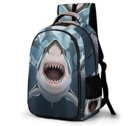 WECECE Mochila Funny Shark Escolar Niña, Mochilas Primaria Escolares Transpirable para Infantil Niño De 8 10 12 Años, Kawaii Mochila Chicas Colegio con Marine Creature