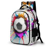 WECECE Mochila Fútbol 3D Pattern Escolar para Niño Adolescentes De 8 a 13 Años - Informal, Elegante y Ligera - Mochila Fútbol Colegio Portátil para Secundaria, Instituto y Viajes