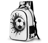 WECECE Mochila Fútbol 3D Print Niño Chicos 1º-5º Grado, Mochilas Escolar para 6 a 12 Años Mochila con Fútbol para Escuela y Outdoor