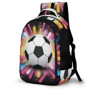 WECECE Mochila Fútbol Escolar para Niño Adolescentes De 8 a 13 Años - Informal, Elegante y Ligera - Mochila Fútbol Colorful Colegio Portátil para Secundaria, Instituto y Viajes