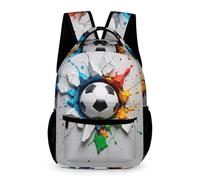 WECECE Mochila Fútbol Estudiantes Chicos y Chicas Curso 2-5 Mochila Primaria Diseño de Fútbol 4 Curso 12 Años Bolsa Escolar Ligera Resistente Cuadernos Botella Paraguas Paseo Viaje Colegio