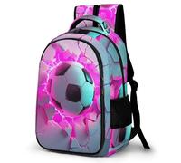 WECECE Mochila Fútbol Niña 11-15 Años Mochila Colegio Rosa Balón de Fútbol Escolares Secundaria Bookbag Grande Ligera Impermeable Instituto Actividades Escolares Regalo Diario