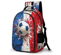 WECECE Mochila Fútbol Niño Transpirable, Mochilas Escolares Primaria para Niños De 8 a 12 Años, Mochila Infantil Gran Capacidad French Flag Fútbol para La Escuela, Viajes