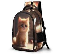 WECECE Mochila Gato Cute Adolescente Chicos - Mochila con Kawaii Kitten Instituto Bachillerato para Ordenador Mochilas Casual Ligera Vuelta Al Cole, Cumpleaños O Navidad
