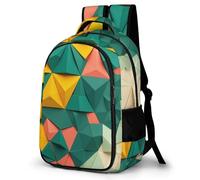 WECECE Mochila Geometric Shapes Adolescente Chicos - Mochila con 3D Pattern Instituto Bachillerato para Ordenador Mochilas Casual Ligera Vuelta Al Cole, Cumpleaños O Navidad