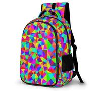 WECECE Mochila Geometric Shapes Infantil para Niño Niña Primaria Mochila Escolar con 3D Colorido Mochilas, Colegio Viaje Guardería para 7-15 Años