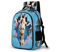WECECE Mochila Giraffe 3D Print Escolar Niña Adolescente, Mochilas Animal Infantil Informal Gran Capacidad, Bonita Mochila De Viaje para Niños De 8 10 12 14 Años