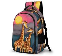 WECECE Mochila Giraffe Escolar Niños - Mochila Animal Giraffe Colegio Niña Chicos para Portátil, Gran Mochilas para Adolescentes Vuelta Al Cole