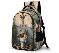 WECECE Mochila Giraffe Funny Adolescente Chicos - Mochila con Animal Instituto Bachillerato para Ordenador Mochilas Casual Ligera Vuelta Al Cole, Cumpleaños O Navidad