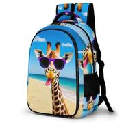 WECECE Mochila Giraffe Motif Escolar Niño Adolescente, Mochila Colegio Niña para Juveniles Chico 8 a 18 Años con Animal, Mochilas para Portátil