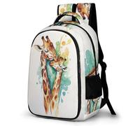 WECECE Mochila Giraffe Niño Transpirable, Mochilas Escolares Primaria para Niños De 8 a 12 Años, Mochila Infantil Gran Capacidad Animal Giraffe para La Escuela, Viajes
