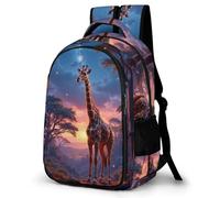 WECECE Mochila Giraffe Pattern Escolar Niño Adolescente, Mochila Colegio Niña para Juveniles Chico 8 a 18 Años con Animal, Mochilas para Portátil