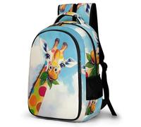 WECECE Mochila Giraffe Pattern Niño Chicos 1º-5º Grado, Mochilas Escolar para 6 a 12 Años Mochila con Animal Giraffe para Escuela y Outdoor