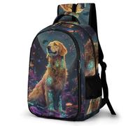 WECECE Mochila Golden Retriever Cachorro Chica 11 Años Mochila Colegio Motivo de Perro Niño Secundaria Bookbag, Moderna Resistente Impermeable Vuelta al Cole Actividades Escolares