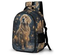 WECECE Mochila Golden Retriever Perro 1º-3º Curso Niña Mochila Escolar Animal Cachorro 9-13 Años Chico Mochila Colegio Resistentes, Bookbag Vuelta al Cole Viaje y Actividades