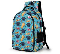 WECECE Mochila Graduación Escolar Niña, Mochilas Escolar Niño 1º-5º Curso, Mochila para Adolescente con Union Jack Flag para Colegio y Viajes