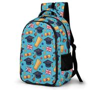 WECECE Mochila Graduación Escolar Niño Adolescente Graduación 9 a 14 Años, Mochila para Niños con United Kingdom Flag 8 a 13 Años, Mochilas Escolares Grande Ligera