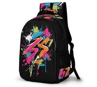 WECECE Mochila Graffiti Escolar Niño Adolescente, Mochila Colegio Niña para Juveniles Chico 8 a 18 Años con Colorido Fashion, Mochilas para Portátil