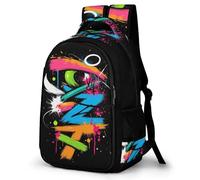 WECECE Mochila Graffiti Motif Colegio Niño 8-12 Años-Mochila Escolar Primaria Infantil Ligera con Colorido para La Escuela, Viajes y El Día a Día