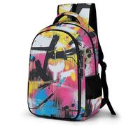 WECECE Mochila Graffiti Niño Chicos 1º-5º Grado, Mochilas Escolar para 6 a 12 Años Mochila con Colorido para Escuela y Outdoor