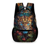 WECECE Mochila Guepardos para Niños y Niñas 10-13 Años Mochila de Motivo Animal Leopardos 5 Curso Escolar Primaria Bolsa Escolar Cuadernos Botella Paraguas Colegio Viaje Uso Diario