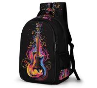 WECECE Mochila Guitar Design Escolar Niño, Mochilas Escolares Primaria Transpirable y Cómoda para Infantiles De 7 a 12 Años, Mochila Colegio Moderna con Music Lover