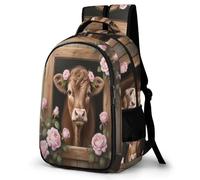 WECECE Mochila Highland Cow Adolescente Chicos - Mochila con Calf Instituto Bachillerato para Ordenador Mochilas Casual Ligera Vuelta Al Cole, Cumpleaños O Navidad
