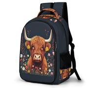 WECECE Mochila Highland Gatotle Escolar Niños - Mochila Animal Cow Colegio Niña Chicos para Portátil, Gran Mochilas para Adolescentes Vuelta Al Cole