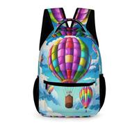 WECECE Mochila Hot air Balloon Estudiantes Chicos y Chicas Curso 2-5 Mochila Primaria Paisaje 4 Curso 12 Años Bolsa Escolar Ligera Resistente Cuadernos Botella Paraguas Paseo Viaje Colegio