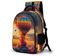 WECECE Mochila Hot Air Balloons Escolar Niña, Mochilas Primaria Escolares Transpirable para Infantil Niño De 8 10 12 Años, Kawaii Mochila Chicas Colegio con Landscapes