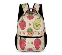 WECECE Mochila Impresión de Frutas Colegio Para Niños Y Niñas, Backpack Escolar Para Niños De Primaria De 6 A 10 Años, Mochila Infantil Ligera Con Fresa Para Escuela Viajes
