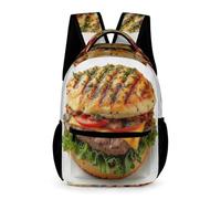 WECECE Mochila Infantil 5-11 Años Niña Niño Mochila Escolar Burger Print Backpack Escolares Cómodo Y Transpirable Mochilas Comida Estampada Primaria