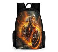 WECECE Mochila Infantil 7-12 Años Niña Niño Mochila Escolar En llamas Moto Backpack Escolares Adolescentes Cómodo Y Transpirable Mochilas Moto Primaria