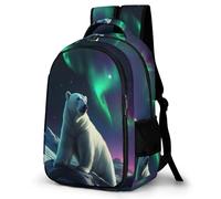 WECECE Mochila Infantil Aurora y Polar Oso Chico 8 Años Mochila Colegio Estampado de Animal Niña 3º-6º Curso Mochila Escolar Impermeable, Book Bag Colegio Paseo y Excursión