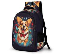 WECECE Mochila Infantil Bonito Galés Corgi Clases 10 Años para Alumna Mochila Animal Cachorro Alumno Mochila Escolar Impermeable, School Backpack Clases Viaje y Uso Diario