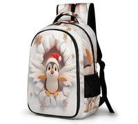 WECECE Mochila Infantil Bonito Penguin Clases 10 Años para Alumna Mochila Motivo de Animal 3D Alumno Mochila Escolar Impermeable, School Backpack Clases Viaje y Uso Diario
