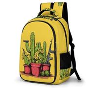WECECE Mochila Infantil Diseño de Divertido Cactus Clases 10 Años para Alumna Mochila Estampado de Plantas Chico Mochila Escolar Duradera, Bookbag Colegio Excursión y Aire Libre