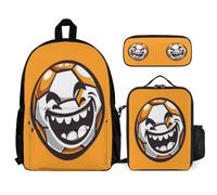 WECECE Mochila Infantil Fútbol Niño Primaria con Bolsa de Almuerzo y Estuche, Juego de Mochila Balón de Fútbol Chicas 8-12 Años para Tiempo Libre