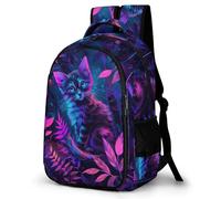 WECECE Mochila Infantil Gato Pattern Niño 9-14 Años - Mochila Escuela Primaria Ligera con Kitten para El Colegio, Viajes y Vuelta Al Cole