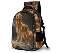 WECECE Mochila Infantil Golden Retriever Perro Chico 8 Años Mochila Colegio Animal Cachorro Niña 3º-6º Curso Mochila Escolar Impermeable, Book Bag Colegio Paseo y Excursión