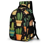 WECECE Mochila Infantil Lindo Cactus Niños y Niñas Escolares Curso 4-6 Bolsa Colegio Tema Planta 6-10 Años Mochila Escolar, Backpack Grande y Resistente para Uso Diario y Deporte